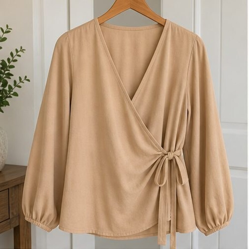 Camel Wrap Blouse